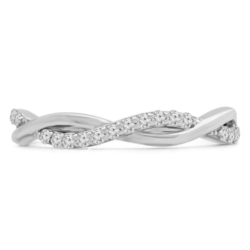 1/5 CTW Round Diamond Semi-Eternity Wedding Band Ring in 14K White Gold (MD180596)
