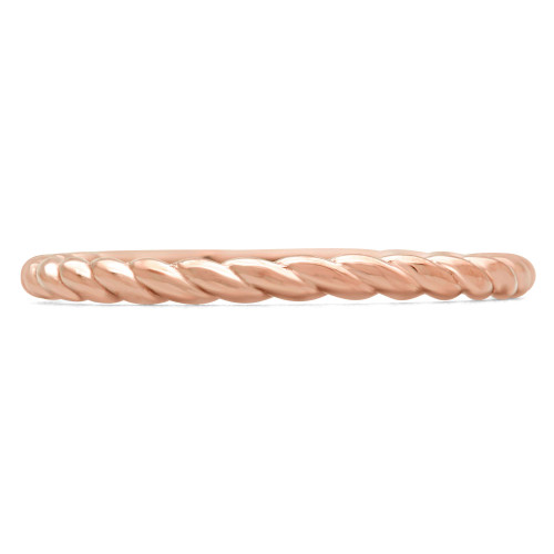 Braided Rope Classic Wedding Band Ring in 14K Rose Gold (MD180603)