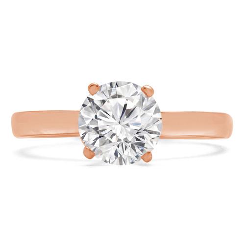 9/10 CT Round Diamond Solitaire Engagement Ring in 14K Rose Gold (MD190017)