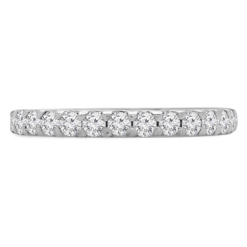 2/3 CTW Round Diamond Semi-Eternity Wedding Band Ring in 14K White Gold (MD190190)