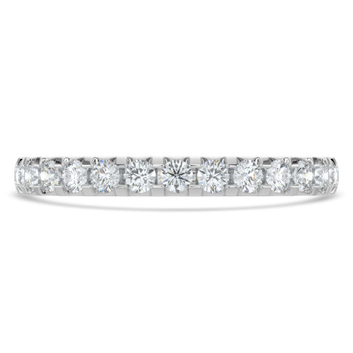 2/3 CTW Round Diamond Semi-Eternity Wedding Band Ring in 14K White Gold (MD190190)