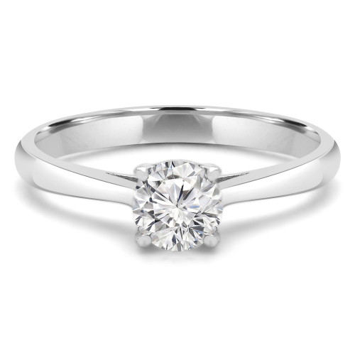 2/5 CT Round Diamond Cathedral Solitaire Engagement Ring in 14K White Gold (MD200143)