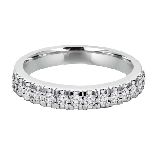 1/3 CTW Round Diamond Semi-Eternity Anniversary Wedding Band Ring in 14K White Gold (MD200332)