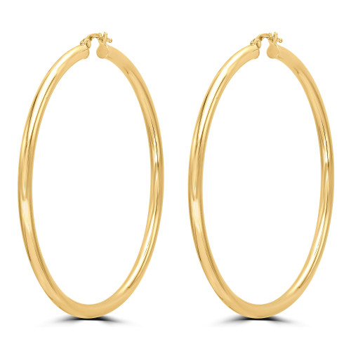 2 1/4" Tube Hoop Earrings in 10K Yellow Gold (MD200517)
