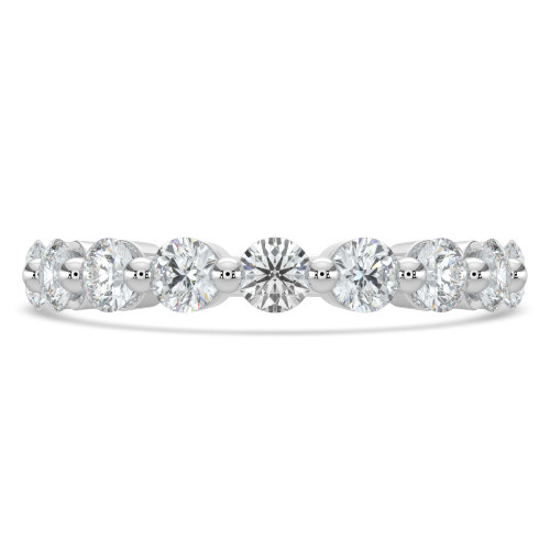 2/3 CTW Round Diamond Semi-Eternity Wedding Band Ring in 14K White Gold (MD210089)