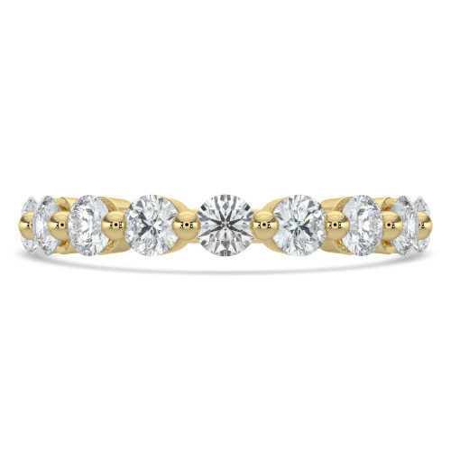 2/3 CTW Round Diamond Semi-Eternity Wedding Band Ring in 14K Yellow Gold (MD210128)