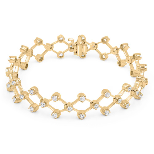 2 7/8 CTW Round Diamond Chain Bracelet in 14K Yellow Gold (MD210202)