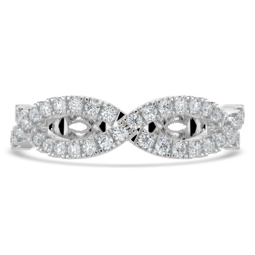 1/3 CTW Round Diamond Braided Semi-Eternity Anniversary Wedding Band Ring in 14K White Gold (MD210415)