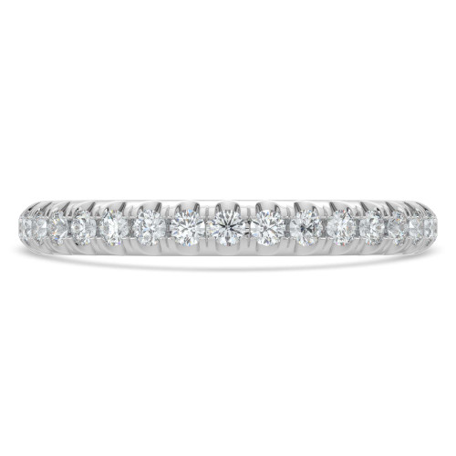 1/2 CTW Round Diamond 3/4 Way Semi-Eternity Anniversary Wedding Band Ring in 14K White Gold (MD220186)