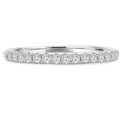 2/5 CTW Round Diamond 3/4 Way Semi-Eternity Anniversary Wedding Band Ring in 14K White Gold (MD220191)