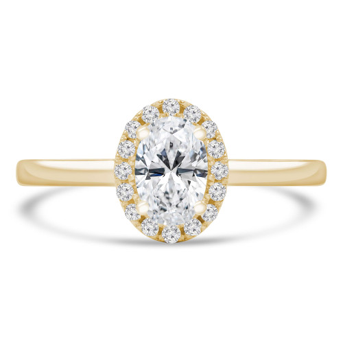 1/2 CTW Oval Diamond Oval Halo Engagement Ring in 14K Yellow Gold (MD220223)