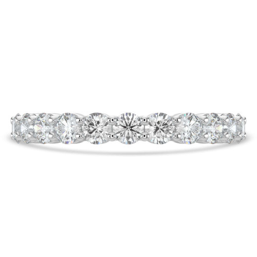 1 1/4 CTW Round Diamond 3/4 Way Semi-Eternity Anniversary Wedding Band Ring in 14K White Gold (MD220286)