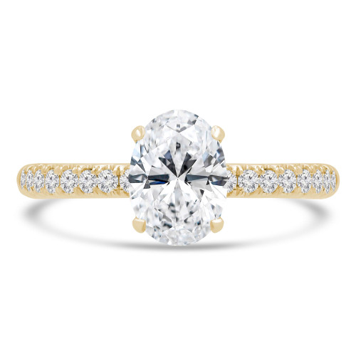 1 1/3 CTW Oval Diamond Oval Halo Engagement Ring in 18K Yellow Gold (MD220293)