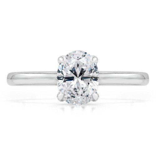 1 CT Oval Diamond 4-Prong Solitaire Engagement Ring in 14K White Gold (MD220308)