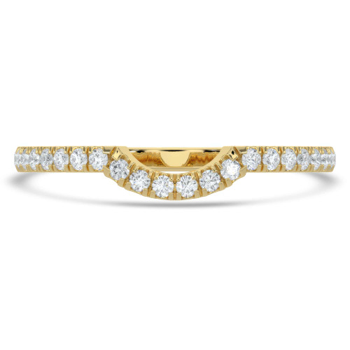 1/4 CTW Round Diamond Curved Semi-Eternity Anniversary Wedding Band Ring in 14K Yellow Gold (MD230046)