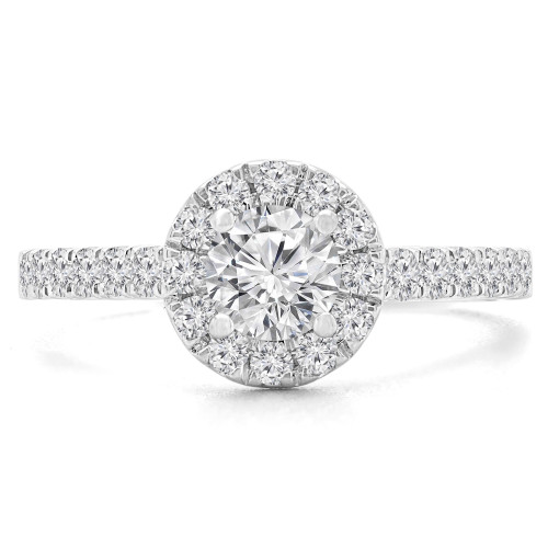 4/5 CTW Round Diamond Cathedral Halo Engagement Ring in 14K White Gold (MD230062)