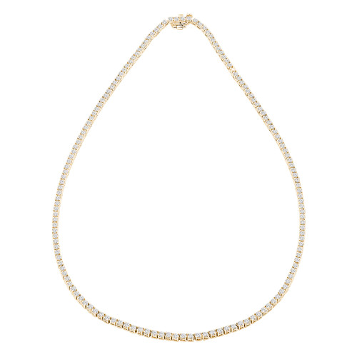 6 1/10 CTW Round Diamond Tennis Necklace in 14K Yellow Gold (MD230219)