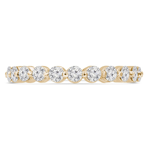 7/8 CTW Round Diamond 3/4 Way Shared-prong Semi-Eternity Anniversary Wedding Band Ring in 14K Yellow Gold (MD230304)