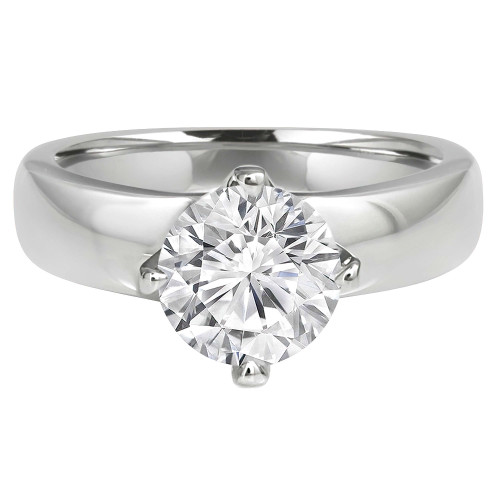 1 1/2 CT Round Lab Created Diamond  4-Prong Solitaire Engagement Ring in 14K White Gold (MD240064)
