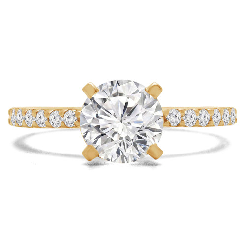 4/5 CTW Round Diamond Solitaire with Accents Engagement Ring in 14K Yellow Gold (MD240073)