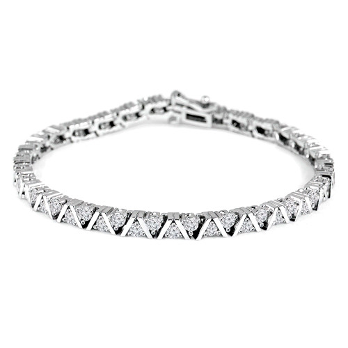 3 2/5 CTW Round Lab Created Diamond  Tennis Bracelet in 14K White Gold (MD240281)