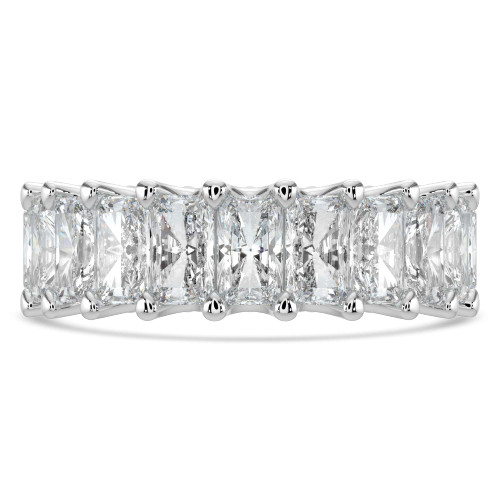 6 2/5 CTW Radiant Lab Created Diamond  Full Eternity Anniversary Wedding Band Ring in 14K White Gold *Size 6.5 Only* (MD240313)