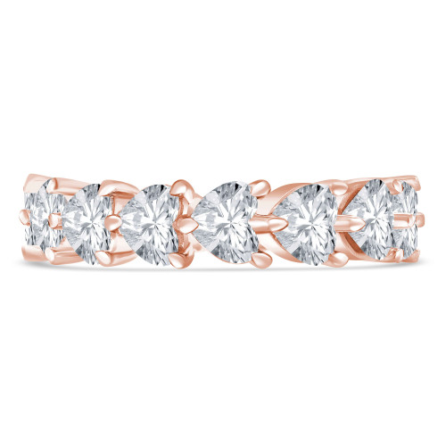 4 3/4 CTW Heart Lab Created Diamond  Full Eternity Anniversary Wedding Band Ring in 14K Rose Gold *Size 6.75 Only* (MD240319)