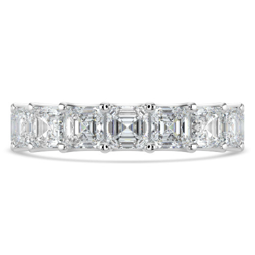 6 3/5 CTW Asscher Lab Created Diamond  Full Eternity Anniversary Wedding Band Ring in 14K White Gold *Size 7 Only* (MD240320)