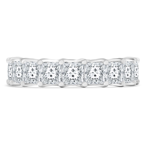 5 9/10 CTW Emerald Lab Created Diamond  Full Eternity Anniversary Wedding Band Ring in 14K White Gold *Size 6.5 Only* (MD240323)
