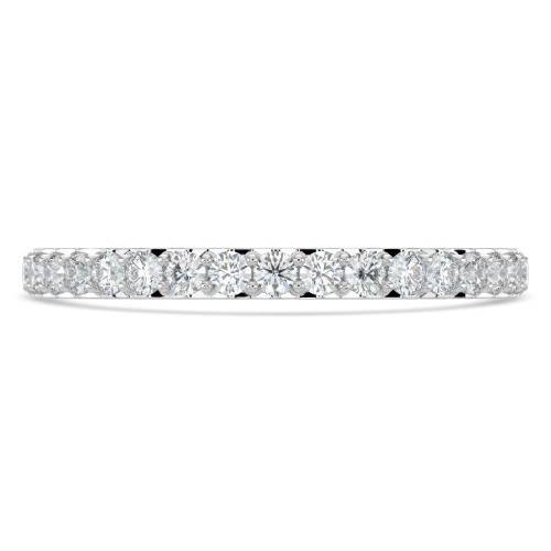1/2 CTW Round Lab Created Diamond  3/4 Way Semi-Eternity Anniversary Wedding Band Ring in 14K White Gold (MD240417)