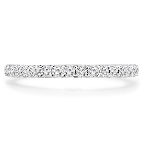1/2 CTW Round Lab Created Diamond  3/4 Way Semi-Eternity Anniversary Wedding Band Ring in 18K White Gold (MD240418)