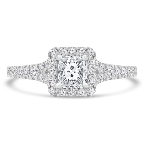 1 1/20 CTW Princess Diamond Princess Halo Engagement Ring in 14K White Gold (MD240419)