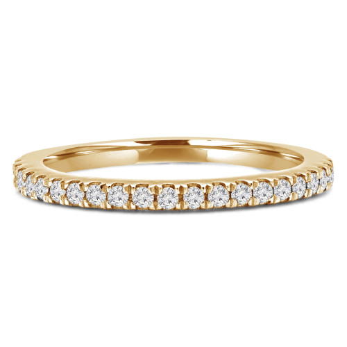 1/5 CTW Round Lab Created Diamond  Semi-Eternity Anniversary Wedding Band Ring in 14K Yellow Gold (MD250040)
