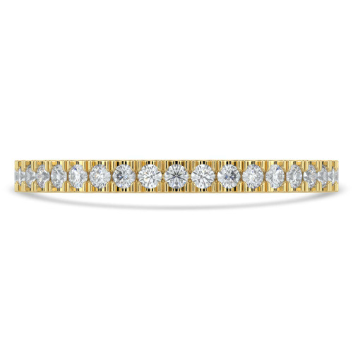1/5 CTW Round Lab Created Diamond  Semi-Eternity Anniversary Wedding Band Ring in 14K Yellow Gold (MD250040)