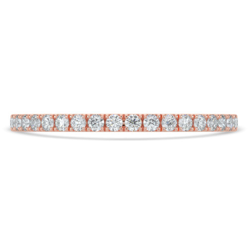 1/3 CTW Round Lab Created Diamond  3/4 Way Semi-Eternity Anniversary Wedding Band Ring in 14K Rose Gold (MD250041)