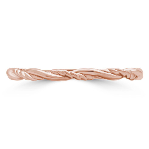 Twisted Semi-Eternity Anniversary Wedding Band Ring in 14K Rose Gold (MD250044)