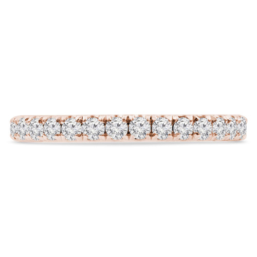 1/2 CTW Round Lab Created Diamond  3/4 Way Semi-Eternity Anniversary Wedding Band Ring in 14K Rose Gold (MD250045)