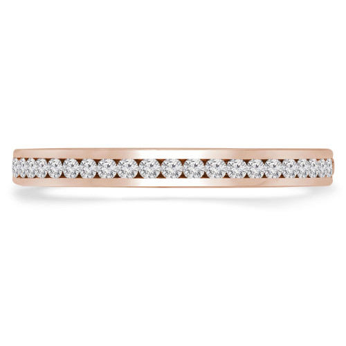 1/5 CTW Round Lab Created Diamond  Channel Set Semi-Eternity Anniversary Wedding Band Ring in 14K Rose Gold (MD250049)