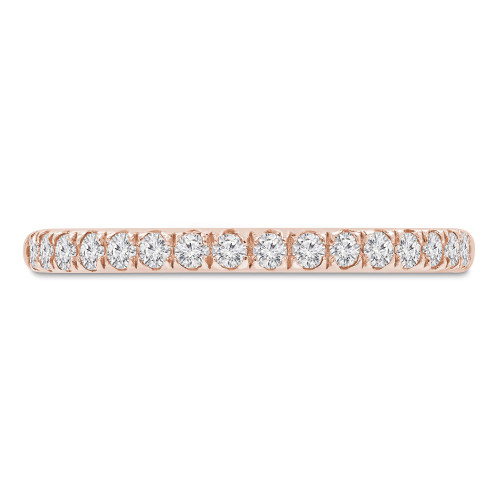 1/3 CTW Round Lab Created Diamond  3/4 Way Semi-Eternity Anniversary Wedding Band Ring in 14K Rose Gold (MD250050)