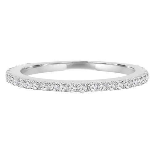 1/3 CTW Round Lab Created Diamond  3/4 Way Semi-Eternity Anniversary Wedding Band Ring in 14K White Gold (MD250053)