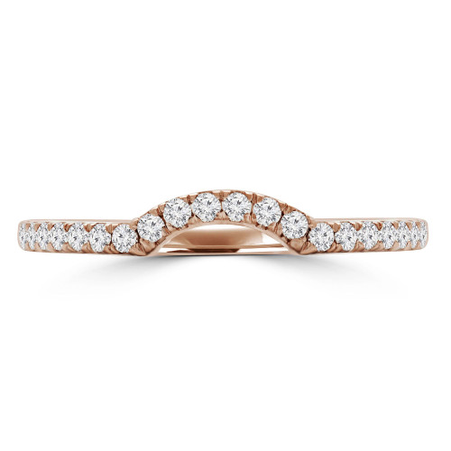 1/5 CTW Round Lab Created Diamond  Curved Semi-Eternity Anniversary Wedding Band Ring in 14K Rose Gold (MD250054)