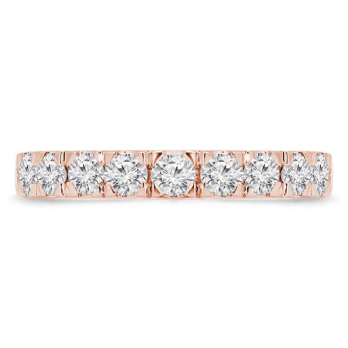 3/4 CTW Round Lab Created Diamond  Semi-Eternity Anniversary Wedding Band Ring in 14K Rose Gold (MD250055)