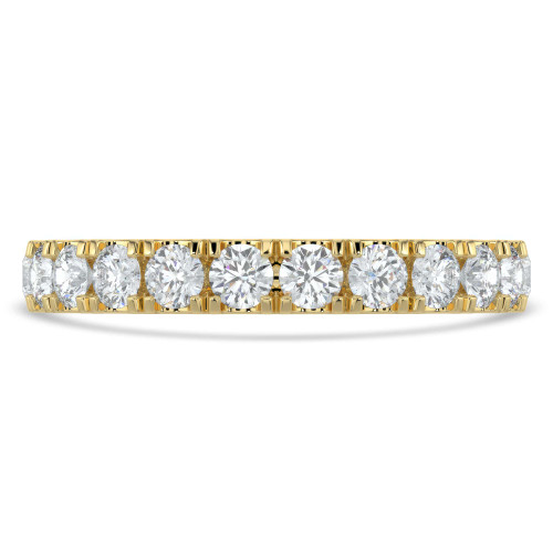 1 1/4 CTW Round Lab Created Diamond  3/4 Way Semi-Eternity Anniversary Wedding Band Ring in 14K Yellow Gold (MD250056)