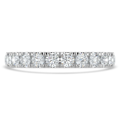 1 1/5 CTW Round Lab Created Diamond  3/4 Way Semi-Eternity Anniversary Wedding Band Ring in 14K White Gold (MD250057)