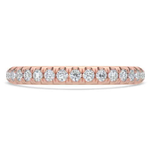 3/8 CTW Round Lab Created Diamond  3/4 Way Semi-Eternity Anniversary Wedding Band Ring in 14K Rose Gold (MD250059)