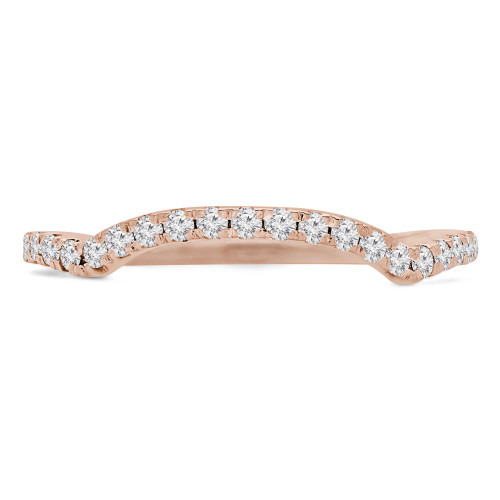 1/4 CTW Round Lab Created Diamond  Curved Semi-Eternity Anniversary Wedding Band Ring in 14K Rose Gold (MD250062)