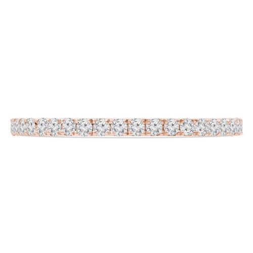 1/5 CTW Round Lab Created Diamond  3/4 Way Semi-Eternity Anniversary Wedding Band Ring in 14K Rose Gold (MD250067)