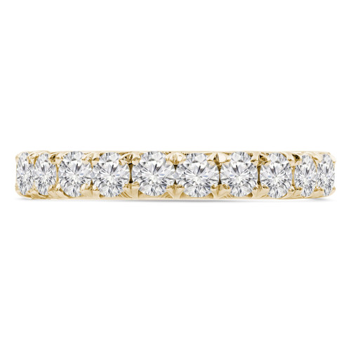 1 1/8 CTW Round Lab Created Diamond  3/4 Way Semi-Eternity Anniversary Wedding Band Ring in 14K Yellow Gold (MD250070)