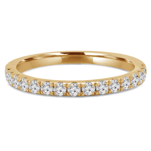 1/4 CTW Round Lab Created Diamond  Semi-Eternity Anniversary Wedding Band Ring in 14K Yellow Gold (MD250073)