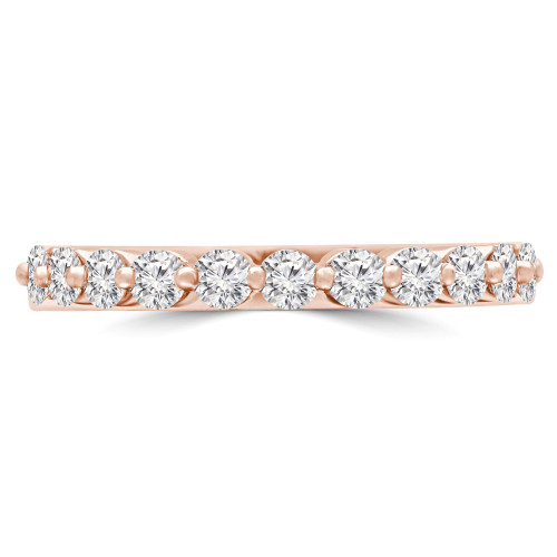1/2 CTW Round Lab Created Diamond  Semi-Eternity Anniversary Wedding Band Ring in 14K Rose Gold (MD250075)